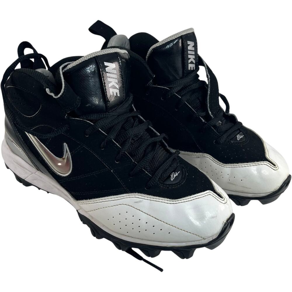 Nike LT 3 Shark Youth Football Cleats Black White Mid Top 6Y 319008-001